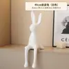 Adornos Decorativos para Mueble de TV, Figura de Conejo Sentado Minimalista Italiano, Accesorio Decorativo Suave para Nicho de Entrada de Sala de Estar, Conejo Sentado