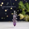 Venta Caliente Europea Cristal Natural Ágata Estilo Nuevo Dragón Pilar Hexagonal Colgante Moda Collar Colgante para Mujeres Hombres