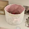 Caja de Almacenamiento de Encaje Dulce Transfronterizo Cilindro Azul Nuevo Estilo Ballet Hecho a Mano Caja para Artículos Varios de Escritorio con Corazón de Niña