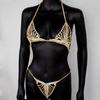 Accesorios Transfronterizos Europeos y Americanos Cadena Corporal de Lencería Incrustada de Diamantes Cadena de Pedrería Conjunto de Sujetador y Tanga Decoración Bikini