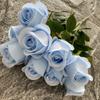 9 Cabeças Rosa Bud de Sonho Decoração de Mesa de Chá da Sala Flor de Seda Prop de Fotografia Suave Interna Flor Artificial Rosa Bud