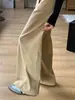 Jeans de Pierna Ancha de Cintura Alta Color Caqui Estilo Americano para Mujer, Nuevo Estilo Verano 2026, Corte Holgado, Diseño Adelgazante, Pantalones de Pierna Recta