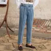 Pantalones Vaqueros de Otoño e Invierno Nápoles Pantalones de Traje Retro de Cintura Alta Pantalones Rectos de Caballero Pantalones Casuales Lavados Pesados Tendencia
