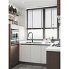 Puerta de gabinete de cocina transpirable sin tirador blanco ranura en forma de U invisible tirador empotrado puerta de gabinete en forma de L perfil de aluminio integrado