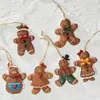 Buscando Hombre de Jengibre Pequeño Colgante de Resina de Madera Decoraciones para Árbol de Navidad Adornos Colgantes Colgante Simulado de Galleta Pequeña