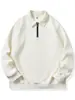 Ropa de Hombre Fengshe / Nuevo 2026 Primavera y Otoño Camisa Polo de Media Cremallera para Hombre Manga Larga Cuello Campana Superior Sudadera Gruesa