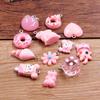 10 Peças/Pacote, 8 Cores Misturadas Aleatoriamente, Acessórios de Resina para DIY, Animais de Desenho Animado, Frutas, Flores, Donuts, Enfeites de Pingente