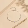 Pulsera de Copo de Nieve de Plata de Ley S925 para Mujer, Estilo de Lujo Ligero de Nicho de Gama Alta, Fresca y Dulce, Joyería Simple Apilable al por Mayor