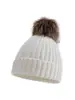 Chapéu de tricô transfronteiriço da Amazon, chapéu de outono e inverno, chapéu de lã infantil com listras verticais, chapéu com pompom, chapéu espesso à prova de vento e quente