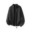 Retro Americano 7 Pines Tejido Grueso para Cárdigan Hombres Primavera y Otoño Chaqueta de Punto con Doble Cremallera y Cuello Semi-Alto Hombres Otoño e Invierno