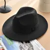 Sombreros de lana de otoño e invierno europeos y americanos para mujer, sombreros de jazz vintage británicos de ala ancha, sombreros de fieltro para dama, estilo callejero coreano