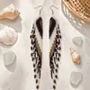Pendientes Bohemios Largos con Borlas de Cuentas para Mujer, Pendientes de Estilo Étnico Negros, Blancos y Marrones, Accesorios de Vacaciones Europeos y Americanos al por Mayor