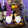 Nuevo muñeco sin rostro de Halloween transfronterizo, gnomo de Halloween, escoba, adornos, araña, murciélago, decoraciones