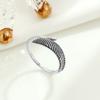 Anillo de plata de ley S925 con apertura de pluma retro y personalidad, joyería de nicho con temperamento, anillo de moda de alta gama para mujer.