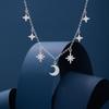 Collar Estrella Luna Plata Esterlina 925 Diseño Nicho para Mujer Lujo Ligero Cadena Clavícula Estrella Ocho Hombres Viento Ins Colgante Sol