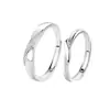 Anillos de Pareja Twin Love Affection de Plata Pura s999, Anillos de Nicho Simples Versátiles, Regalo de San Valentín y Festival Qixi para Novia