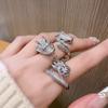 Anillo de grifo de circonita de diamante completo de animal de lujo ligero diseño de nicho femenino personalidad temperamento versátil moda Anillo abierto