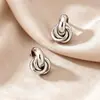 Pendientes Circulares Geométricos Dorados y Plateados Retorcidos Multicapa, Pendientes de Moda con Diseño de Nicho, Pendientes de Estilo Festivo