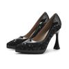 107-9 Zapatos Sexys de Plataforma Impermeables con Pedrería que No Cansan para Mujer, Tacones de Aguja Puntiagudos, Hermosos Zapatos Franceses de Boda para Mujer