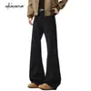 Moda otoñal nueva, pantalones fluidos para hombre, retro japonés, color liso simple, adelgazantes y alargadores de piernas, ligeramente acampanados, modernos