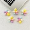Pequeños accesorios de resina con forma de flor de cinco pétalos de color crema para hacer tú mismo, fundas para teléfono móvil, zapatos, ropa, taza de agua, parche para refrigerador.