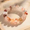 Pulsera de Cristal con Perlas de Cristal Natural Optimizada Pulsera Versátil de Nicho Joyería de Moda de Lujo Ligero Venta al por Mayor para Mujeres