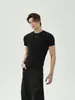 Más Fácil de Combinar Casual Nicho Color Sólido Simple Cuello Redondo Manga Corta Ajustada Camiseta Básica Casual Americana Versátil