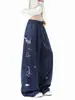 Pantalones casuales estampados estilo americano con tacto sedoso, unisex, de moda para otoño, hiphop, deportivos, de secado rápido, rectos, de pierna ancha