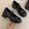 Zapatos de tacón alto negros estilo francés con plataforma y tacón grueso para mujeres bajitas, nuevos zapatos Mary Jane versátiles de punta redonda para otoño 2026
