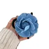 YHJ Accesorios para el Cabello Estilo Nuevo Azul Denim Camelia Pinza Pinza de Tiburón Retro de Alta Gama para Mujer Pinza para el Pelo de la Parte Trasera del Cabello Pinza para el Cabello