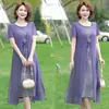 Vestido de Gasa de Verano para Mamá 2026 Nuevo Elegante Vestido de Dos Piezas para Mujer de Mediana Edad para la Dama Elegante