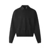 Sudadera Casual Retro Estilo Americano con Cuello Polo para Hombre, Tendencia de Primavera, Chaqueta de Color Sólido de Alta Gama Versátil para Pareja Guapa Reconocida