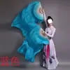 Abanico de Danza, Abanico de Seda Artificial, Abanico Cuadrado de Longitud Extendida para Baile Cuadrado, Abanico para Eventos Deportivos, Abanico de Llama con Gradiente de Tres Colores