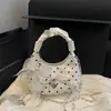 Bolso de Encaje de Lunares Dulce para Mujer, Moda Trendy Nuevo Verano 2026 Bolso de Mano Plegado Nube con Correa Cruzada de Cadena