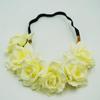Diadema con flores rosas de imitación transfronterizas, diadema de flores para el Día de San Valentín, corona fotográfica para novias, venta directa de fábrica