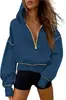 Sudadera Corta con Capucha y Media Cremallera de Manga Larga Amazon Pullover Transfronterizo Europeo y Americano Sudadera Chaqueta Talla Grande para Mujer Aliexpress Otoño