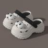 Sandalias y pantuflas de playa con suela gruesa y suela gruesa que aumentan la altura, estilo cueva de flores de dopamina para mujer, 2024