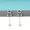 Moda Tendencia Estilo Coreano Pendientes Largos con Borlas de Estrella de Cinco Puntas Pendientes Elegantes Estrella Strass Circonita Pendientes Personalizados