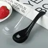 Cuchara Desechable Plástico Espeso Cuchara para Sopa Empaque para Llevar Cuchara Transparente Negra Cuchara para Postre Cuchara de Mango Largo