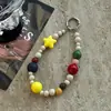 Capa de Celular com Miçangas Coloridas Estrela Dopamina Cordão Corrente Artesanal DIY Pingente para Mochila Câmera CCD Alça Anti-Perda