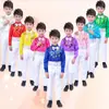 Roupas festivas de Ano Novo para crianças, meninos, florista, vestido de apresentador, vestido de coro, terno de manga longa com lantejoulas, roupas de performance