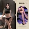 Traje de baño sexy de seda de hielo ajustado de una pieza con bragas que cubren la cadera Uniforme Tentación Lencería al por mayor