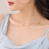 Corea del Sur Moda Dongdaemun simple exquisito collar corto de diamantes de imitación collar de cadena de clavícula de estrella de cristal de doble capa para mujer