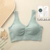 40,00 kg-100,00 kg Sutiã Esportivo de Alça Larga Feminino Com Bojo Fixo Top Tubinho Respirável Plus Size para Meninas Cheinhas Envolva o Peito