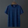 Camiseta masculina de manga curta de seda gelada de verão, malha respirável, secagem rápida, camiseta masculina solta, tamanho grande, top esportivo moderno