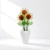 Flores pequeñas artificiales de cristal, calas, rosas, lirios, peonías y pájaros, juego de adorno de flores eternas, regalos extranjeros transfronterizos