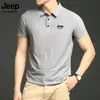 Jeep Spirit Jeep Camisa Polo Masculina de Verão Secagem Rápida Seda Gelada Casual de Negócios Gola Lapela Manga Curta Customização