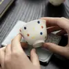 Taza de Té de Cerámica Blanca Porcelana Blanca Arcilla de Jade Dinastías Tang y Song, Juego de Té Kung Fu, Taza Individual Cerámica para el Hogar, Taza de Pared Delgada para Beber Té