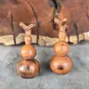 Calabaza de Dragón de Cabeza Larga de Madera de Azufaifo Golpeada por el Rayo, Calabaza Pequeña de Madera de Azufaifo Adorno de Mano, Colgante Pequeño de Calabaza de 8 cm, Amuleto Protector