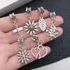 Amazon Pulsera DIY de Dibujos Animados Pulsera Colgante de Corazón de Plata Antigua Estrella de Cinco Puntas Colgante Retro Accesorios Transfronterizos Joyería